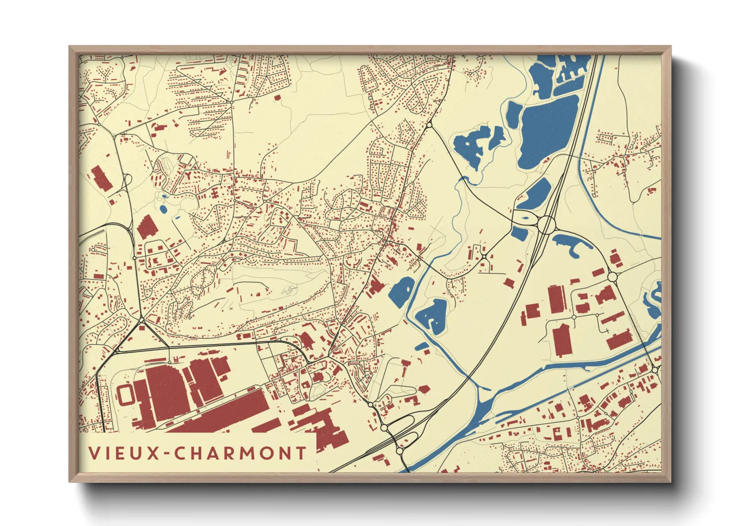 Une affiche de carte sur Vieux-Charmont