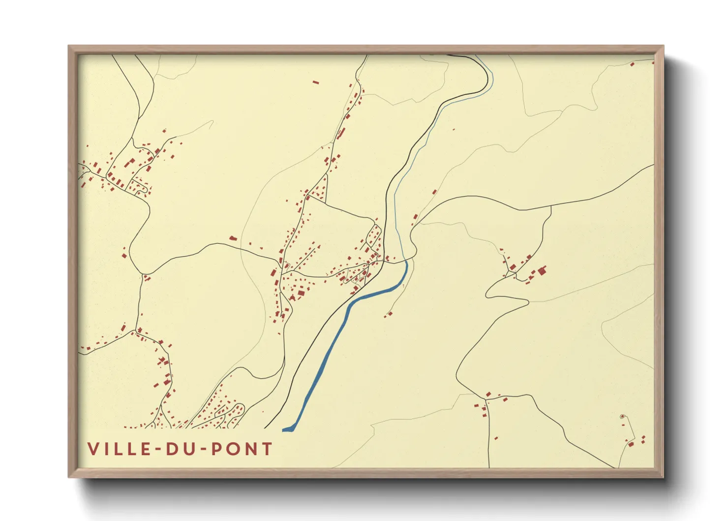Une affiche de carte sur Ville-du-Pont