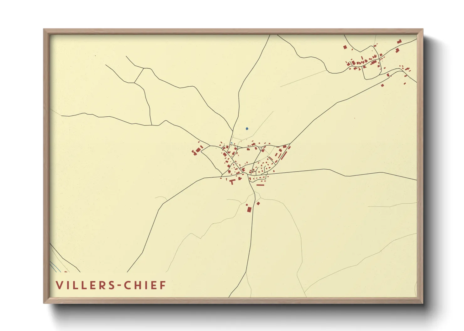 Une affiche de carte sur Villers-Chief