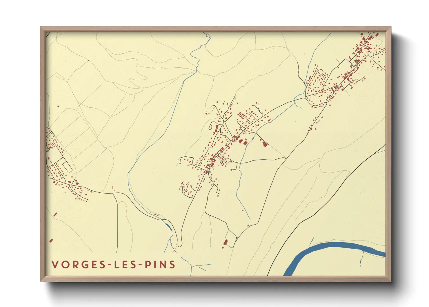 Une affiche de carte sur Vorges-les-Pins