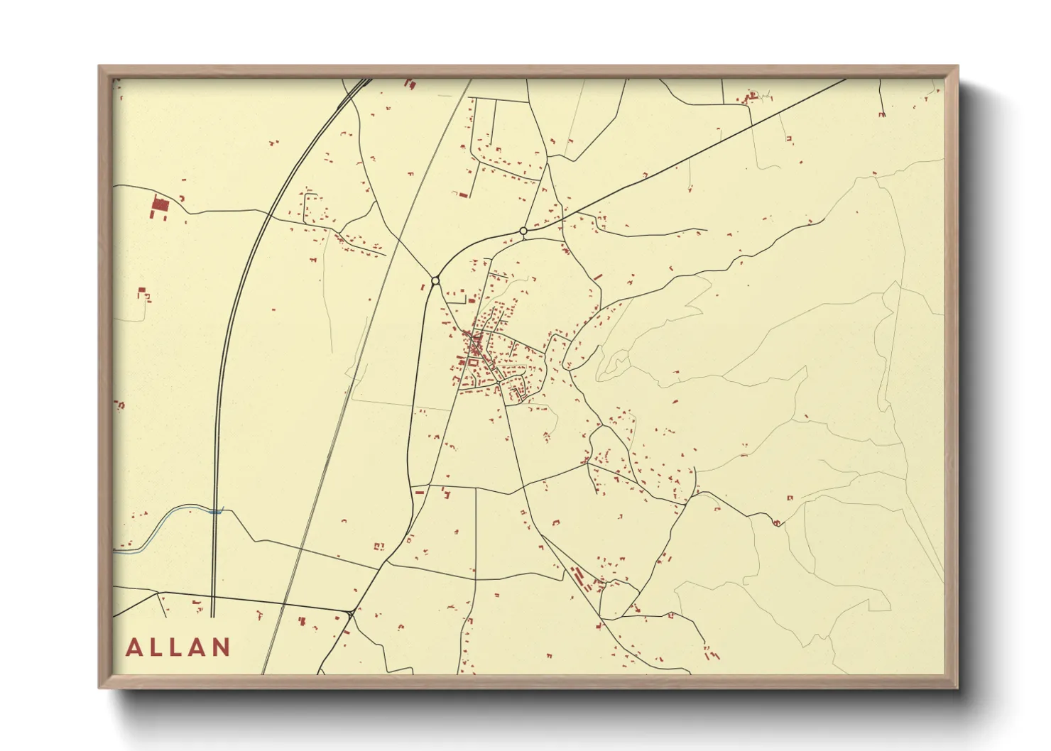 Une affiche de carte sur Allan