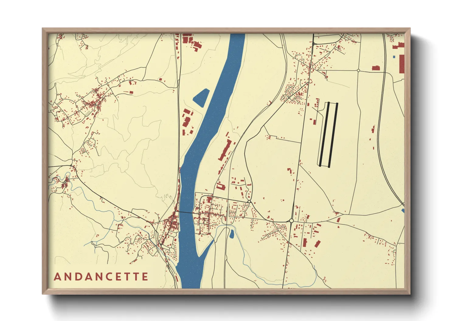 Une affiche de carte sur Andancette