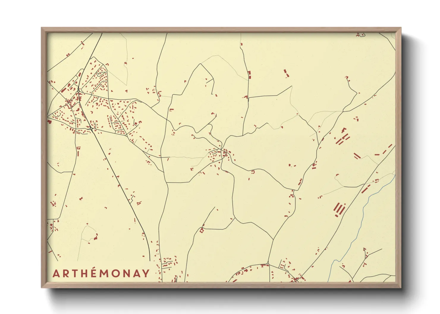 Une affiche de carte sur Arthémonay