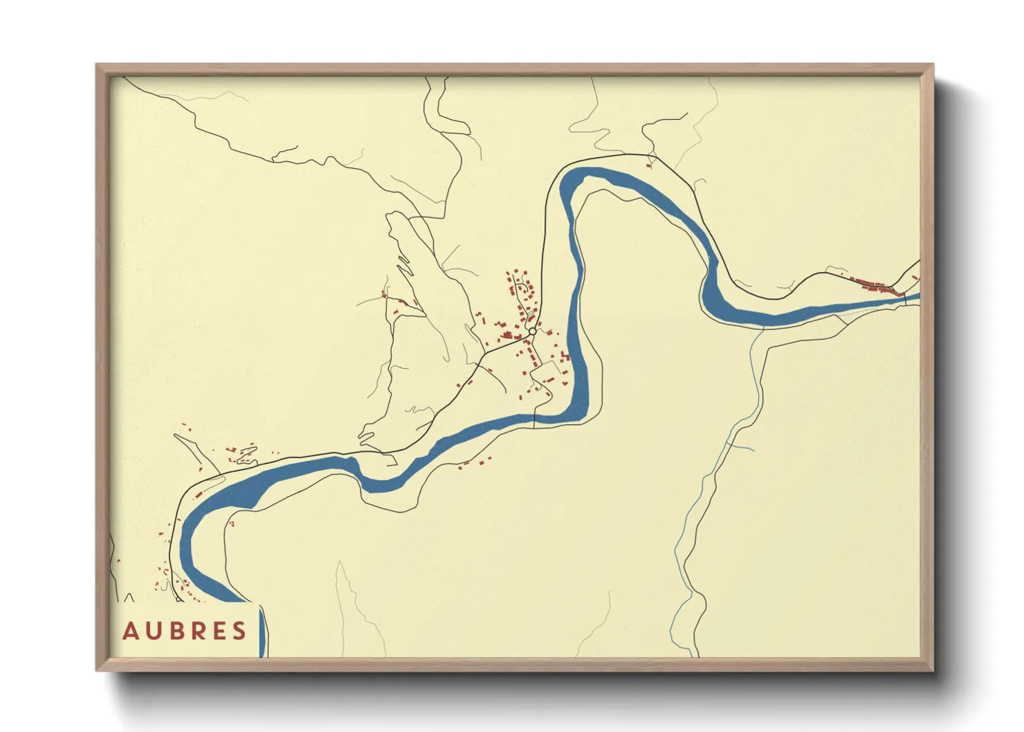 Une affiche de carte sur Aubres