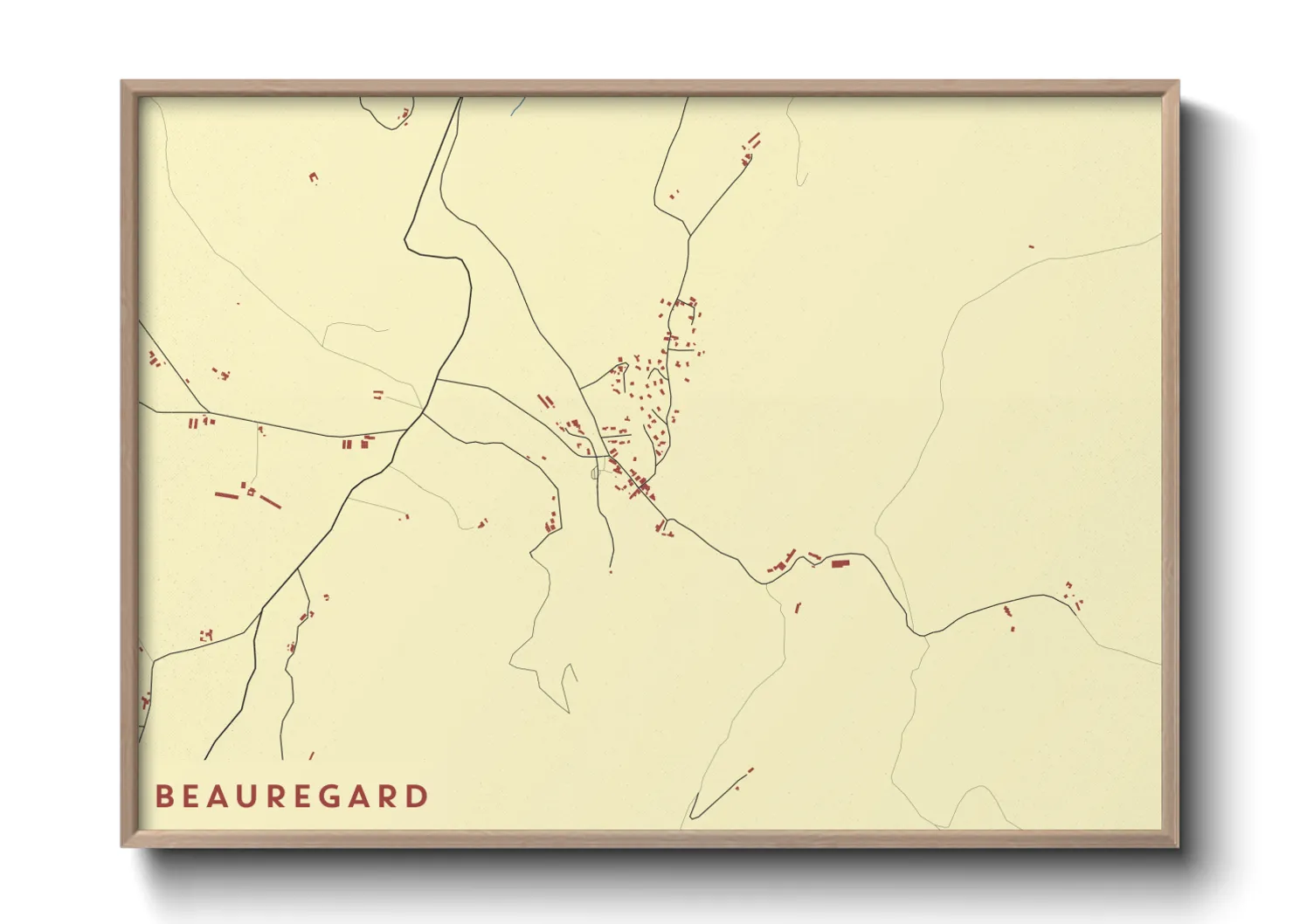 Une affiche de carte sur Beauregard