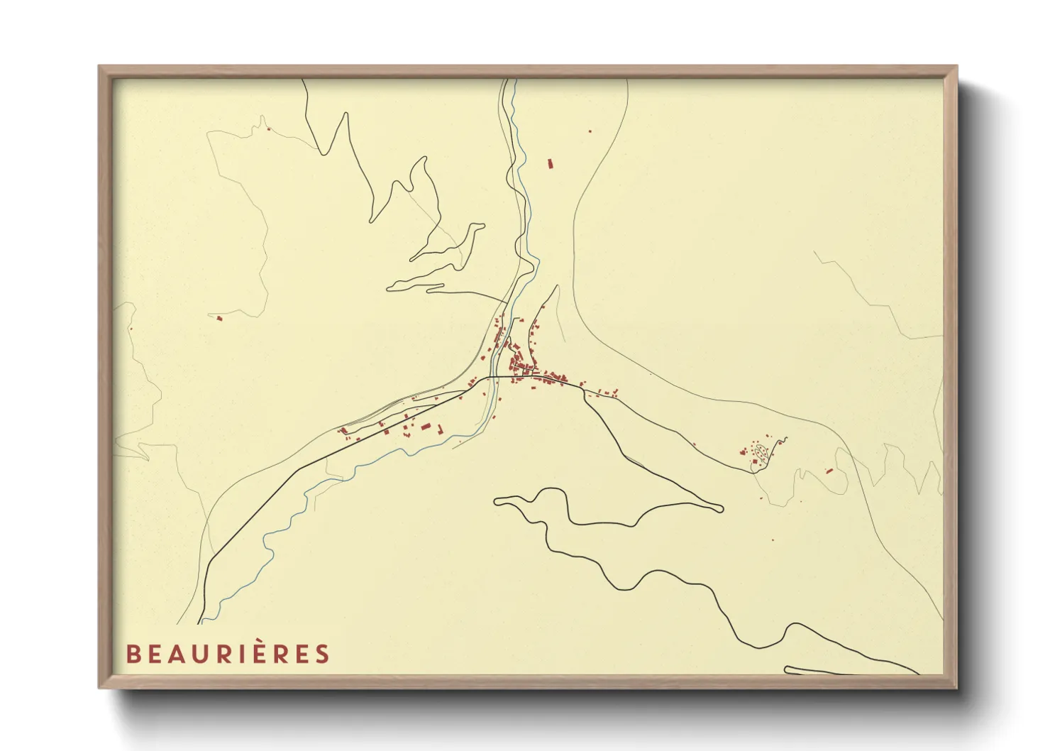 Une affiche de carte sur Beaurières