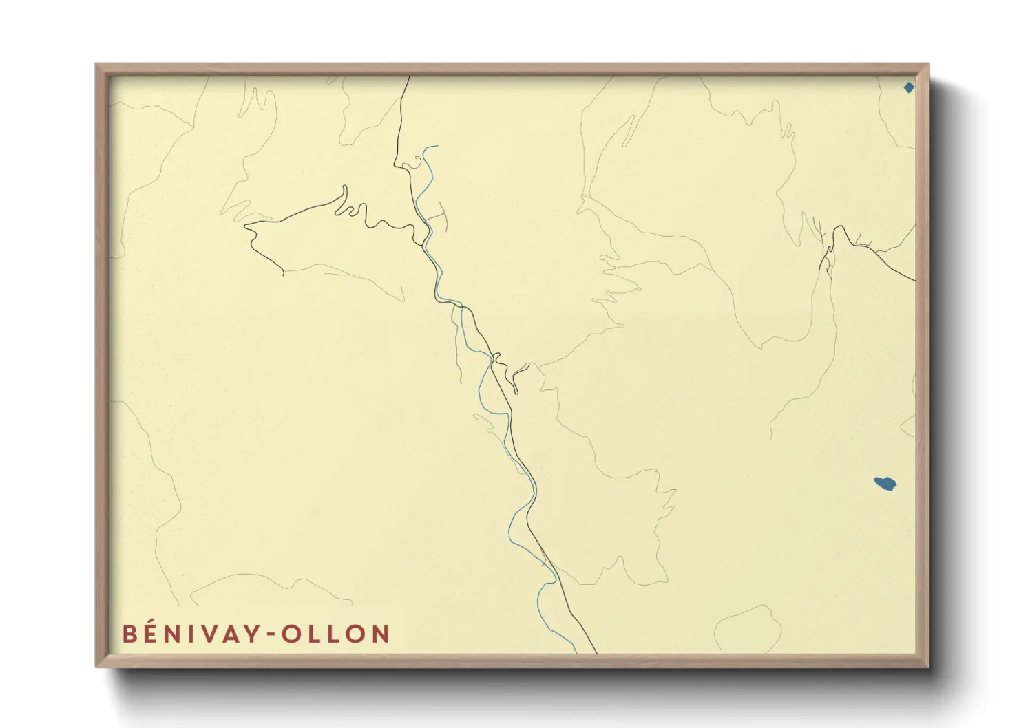 Une affiche de carte sur Bénivay-Ollon