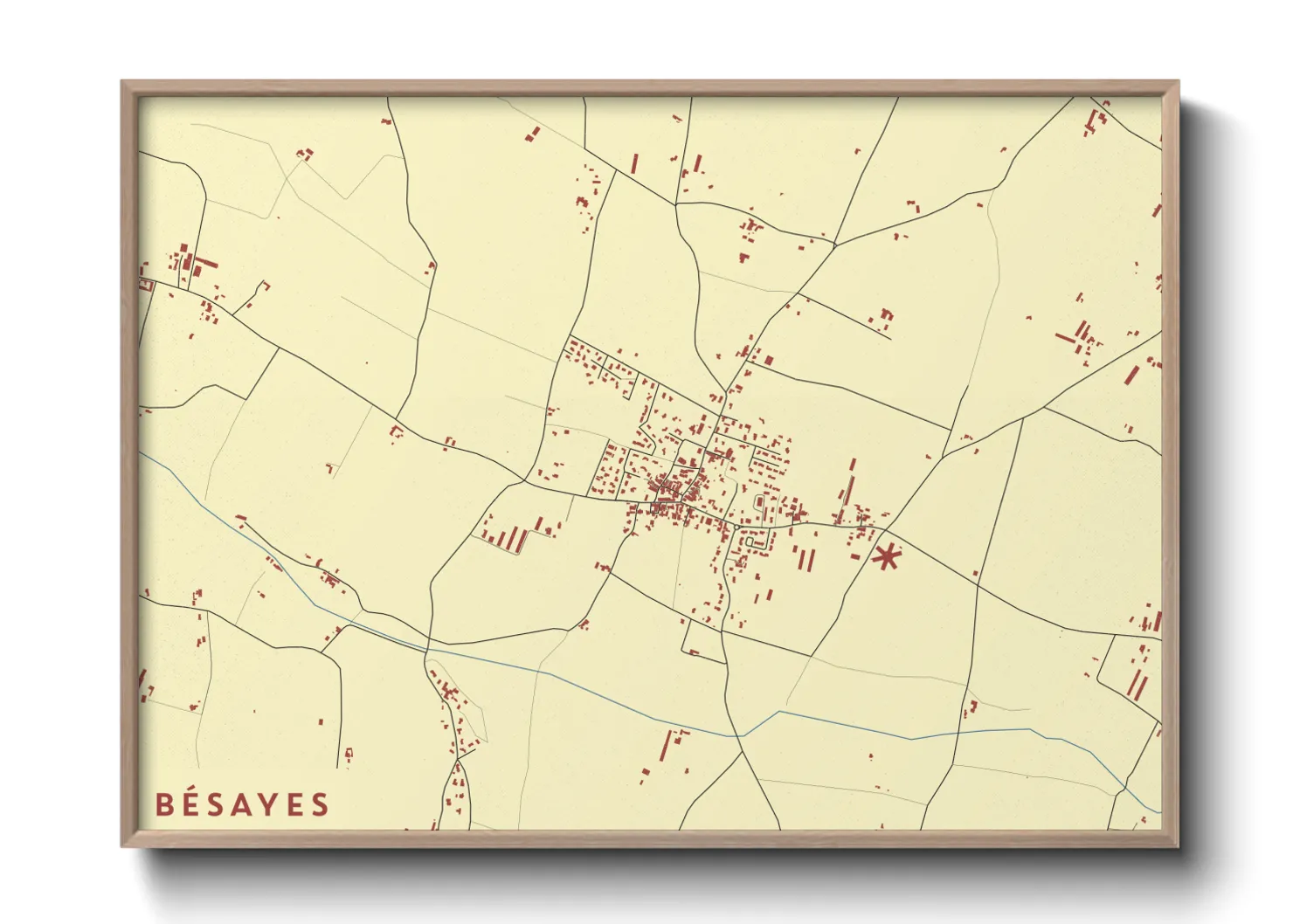 Une affiche de carte sur Bésayes