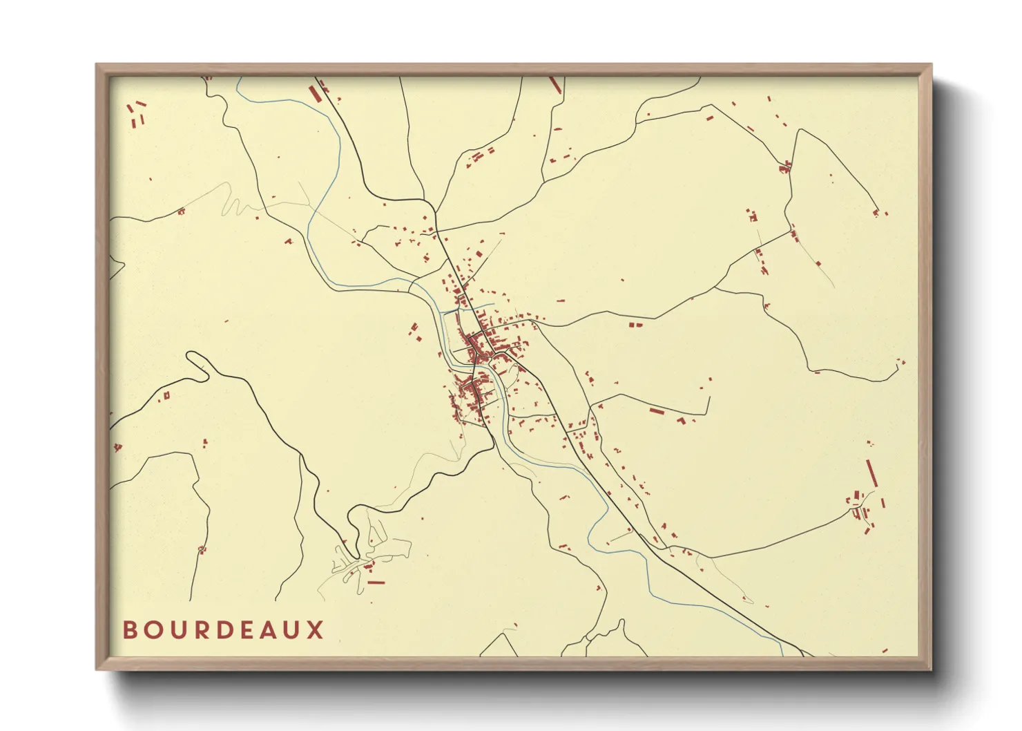 Une affiche de carte sur Bourdeaux