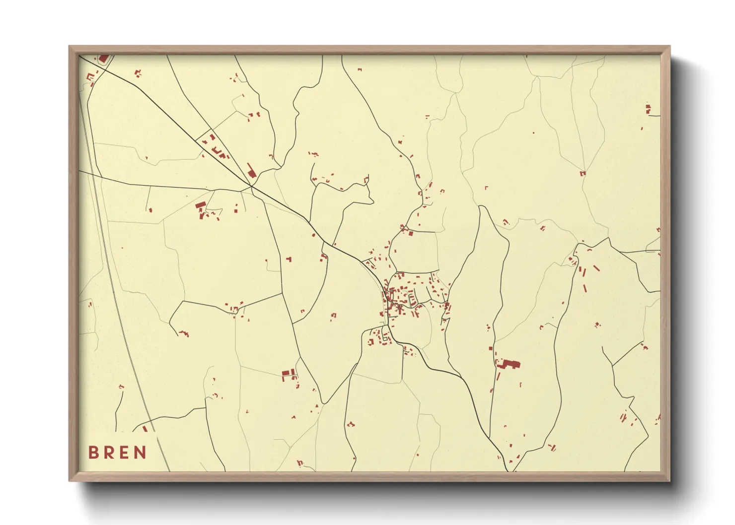 Une affiche de carte sur Bren