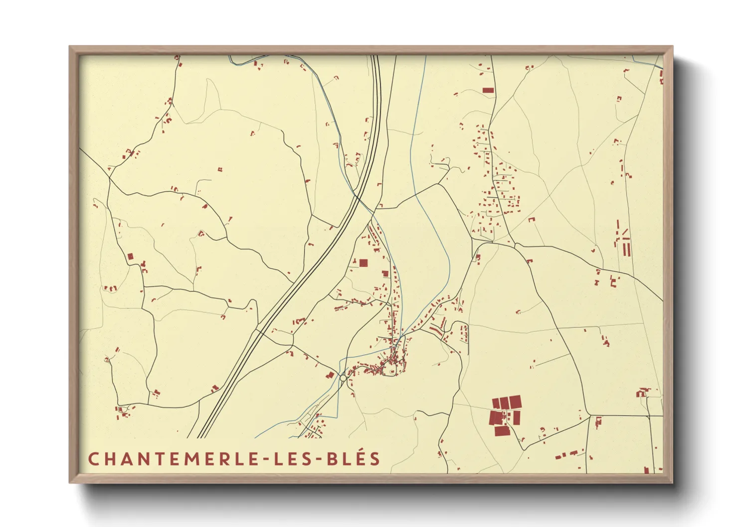 Une affiche de carte sur Chantemerle-les-Blés