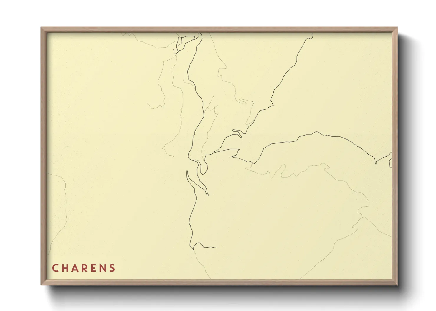 Une affiche de carte sur Charens