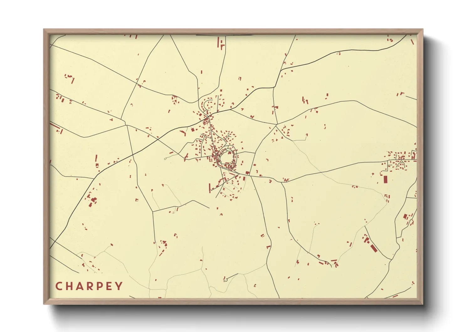 Une affiche de carte sur Charpey