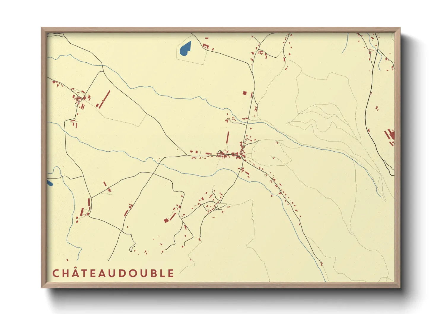 Une affiche de carte sur Châteaudouble