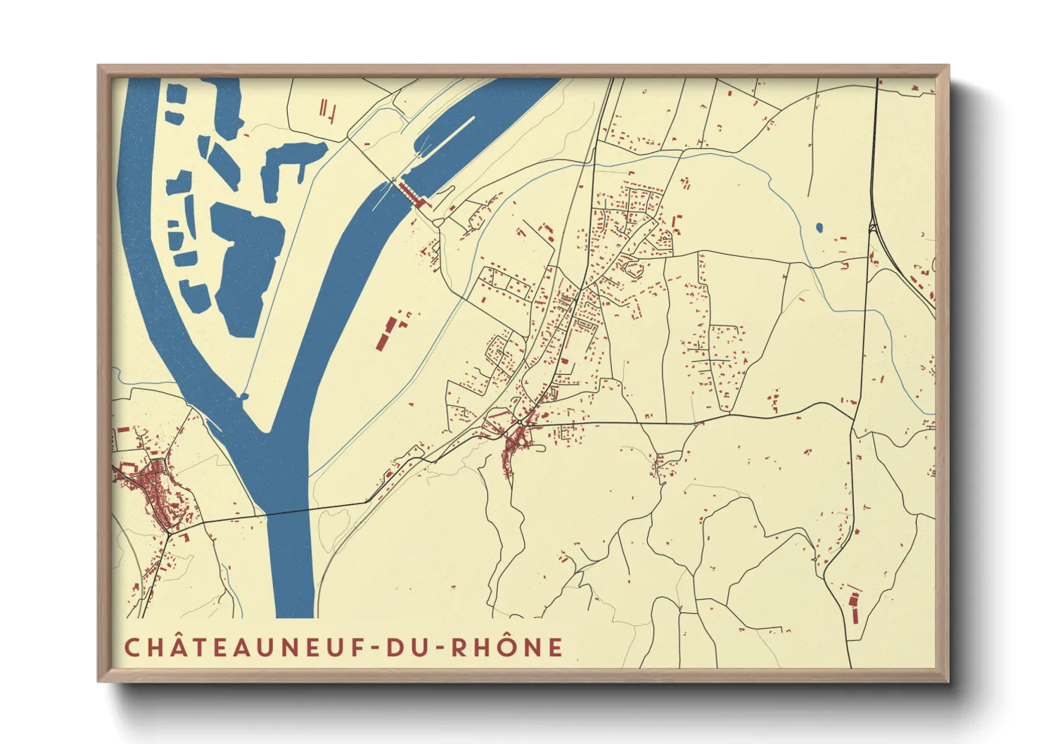 Une affiche de carte sur Châteauneuf-du-Rhône
