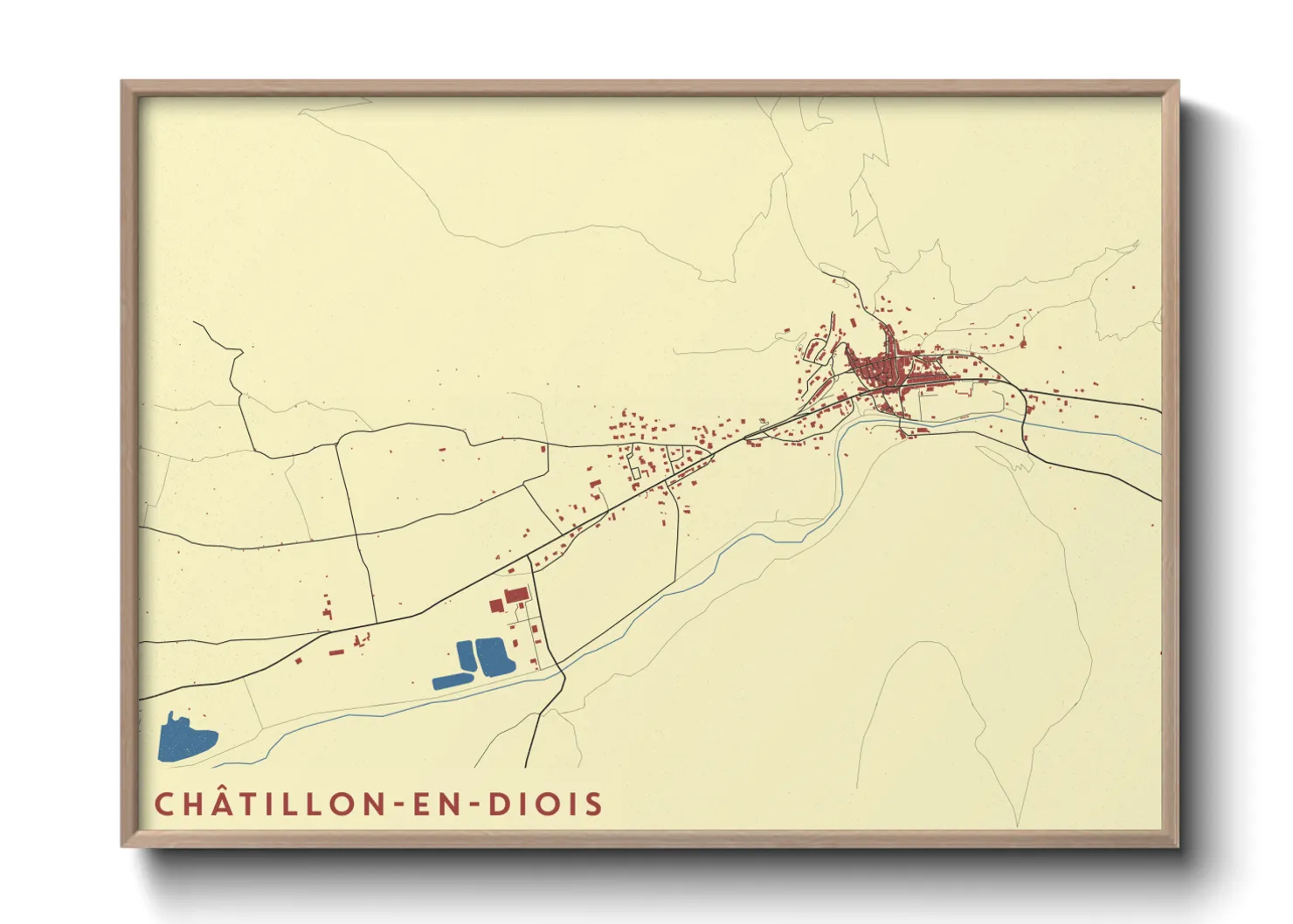 Une affiche de carte sur Châtillon-en-Diois
