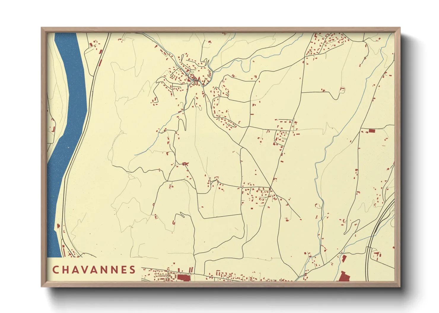 Une affiche de carte sur Chavannes