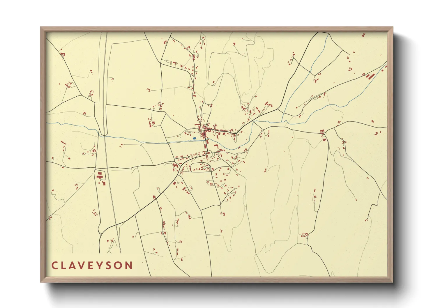 Une affiche de carte sur Claveyson