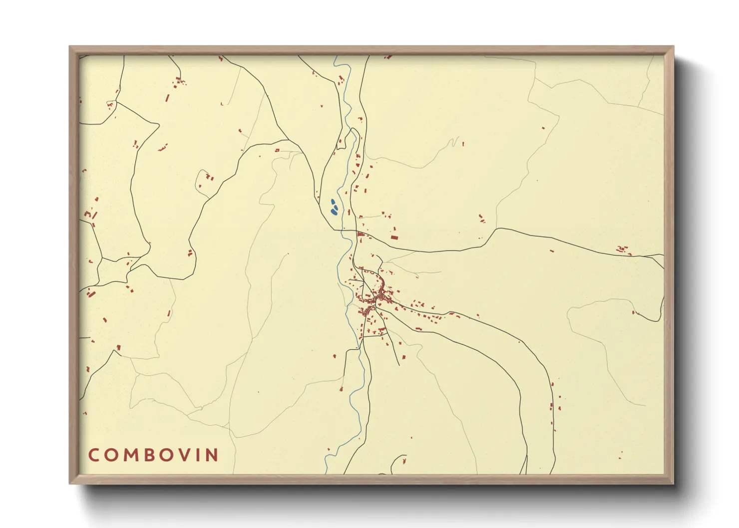 Une affiche de carte sur Combovin