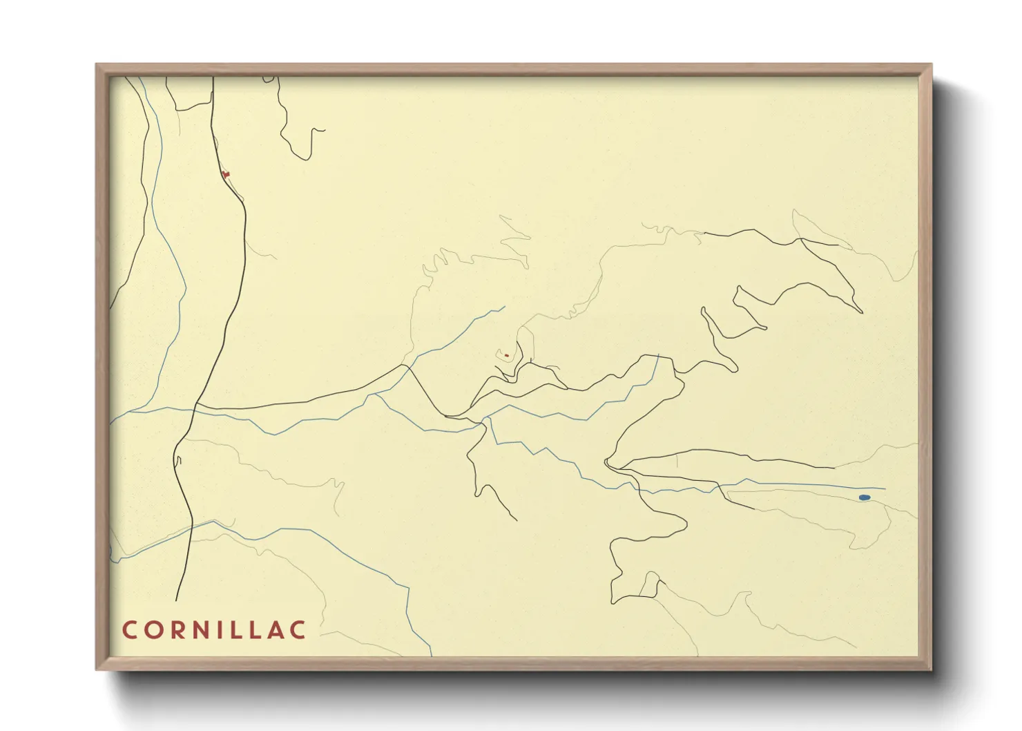 Une affiche de carte sur Cornillac