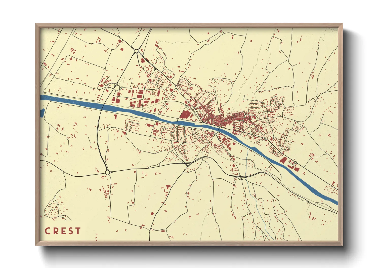 Une affiche de carte sur Crest