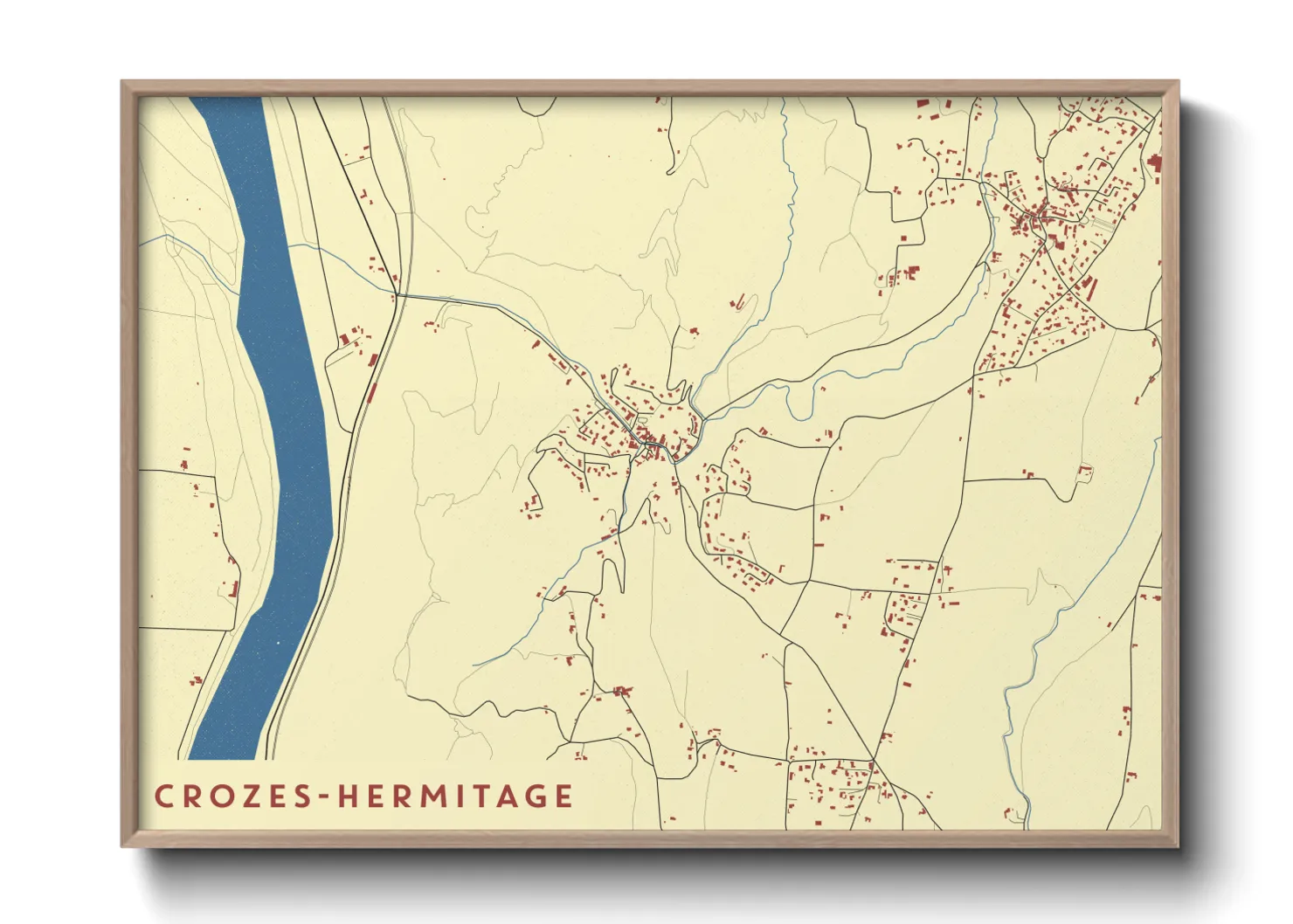 Une affiche de carte sur Crozes-Hermitage