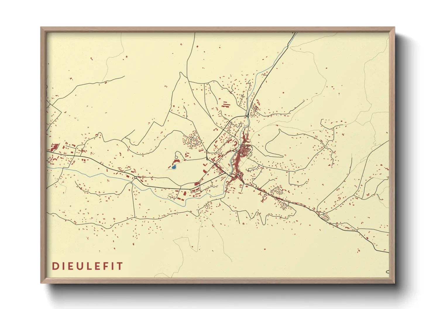 Une affiche de carte sur Dieulefit