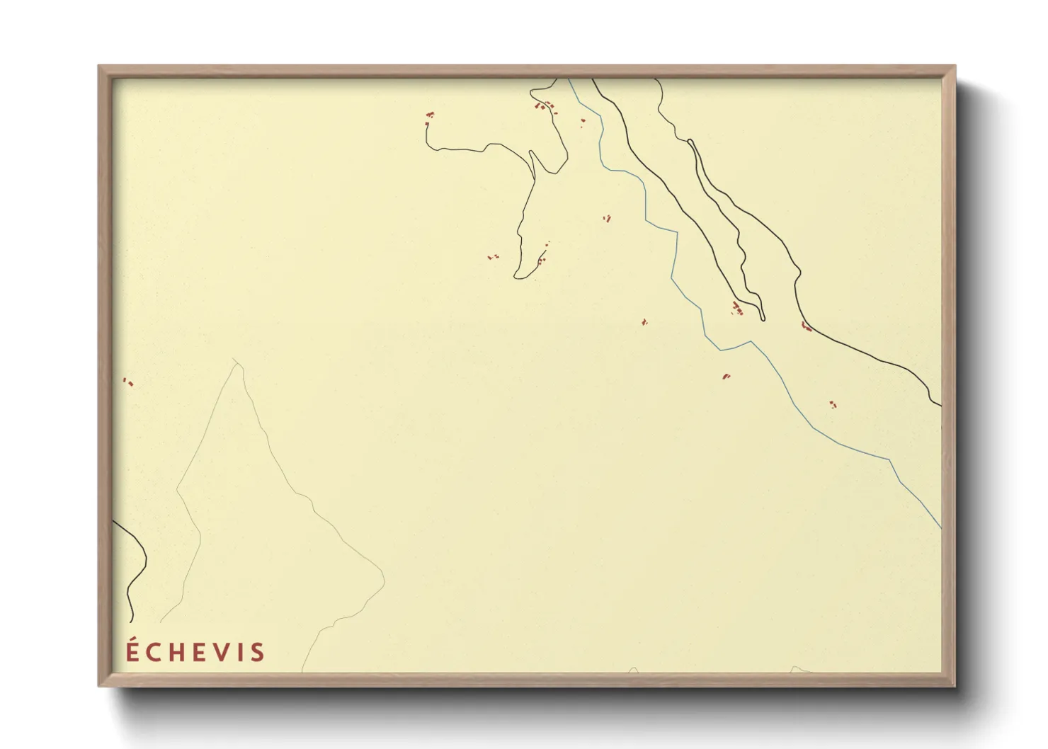 Une affiche de carte sur Échevis