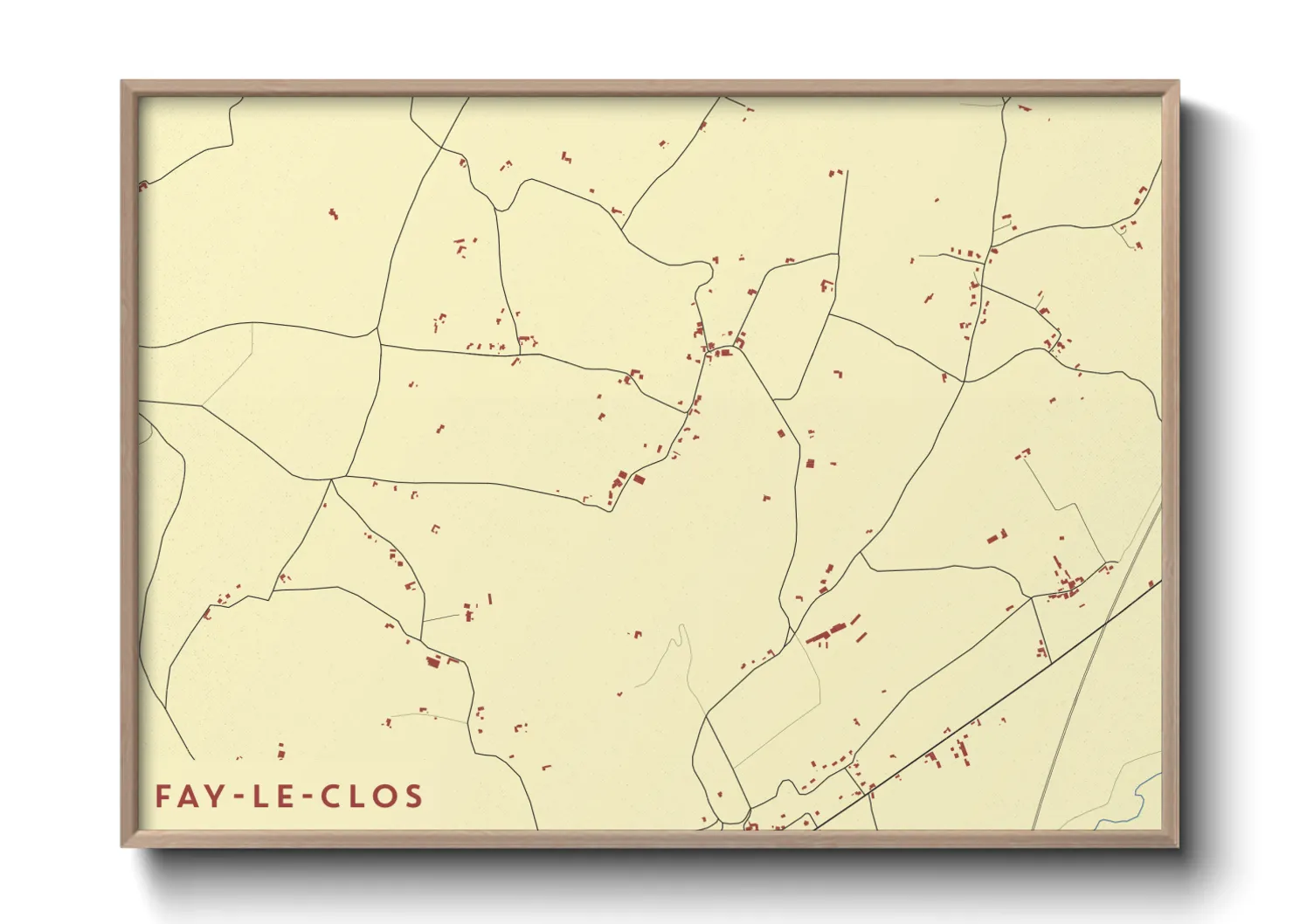 Une affiche de carte sur Fay-le-Clos