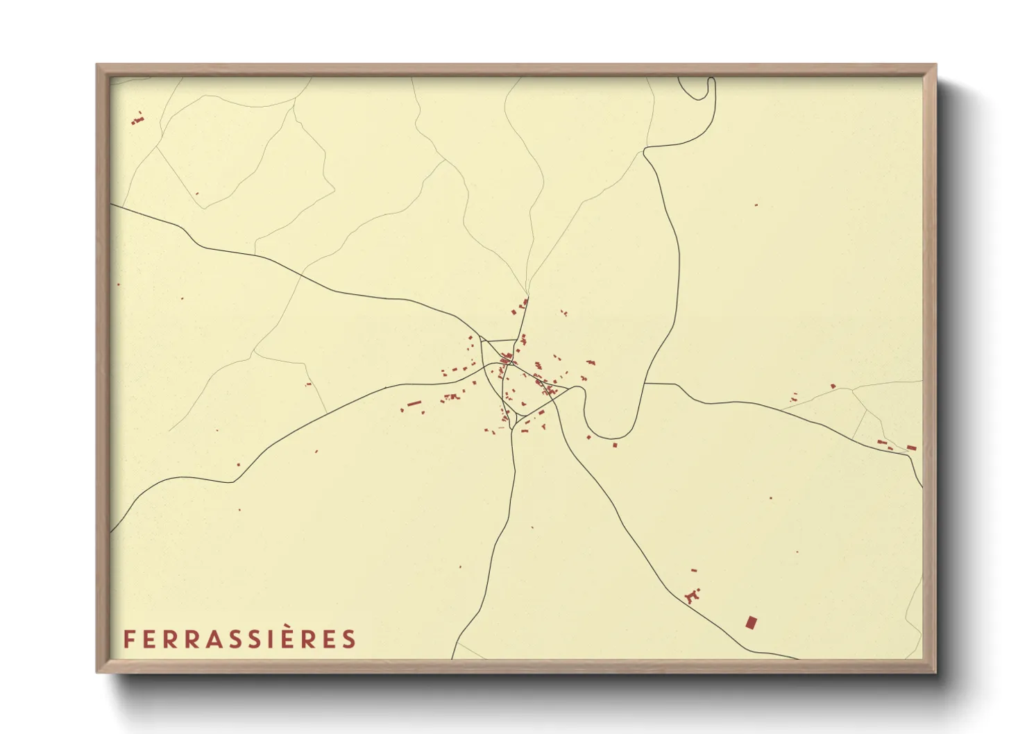Une affiche de carte sur Ferrassières