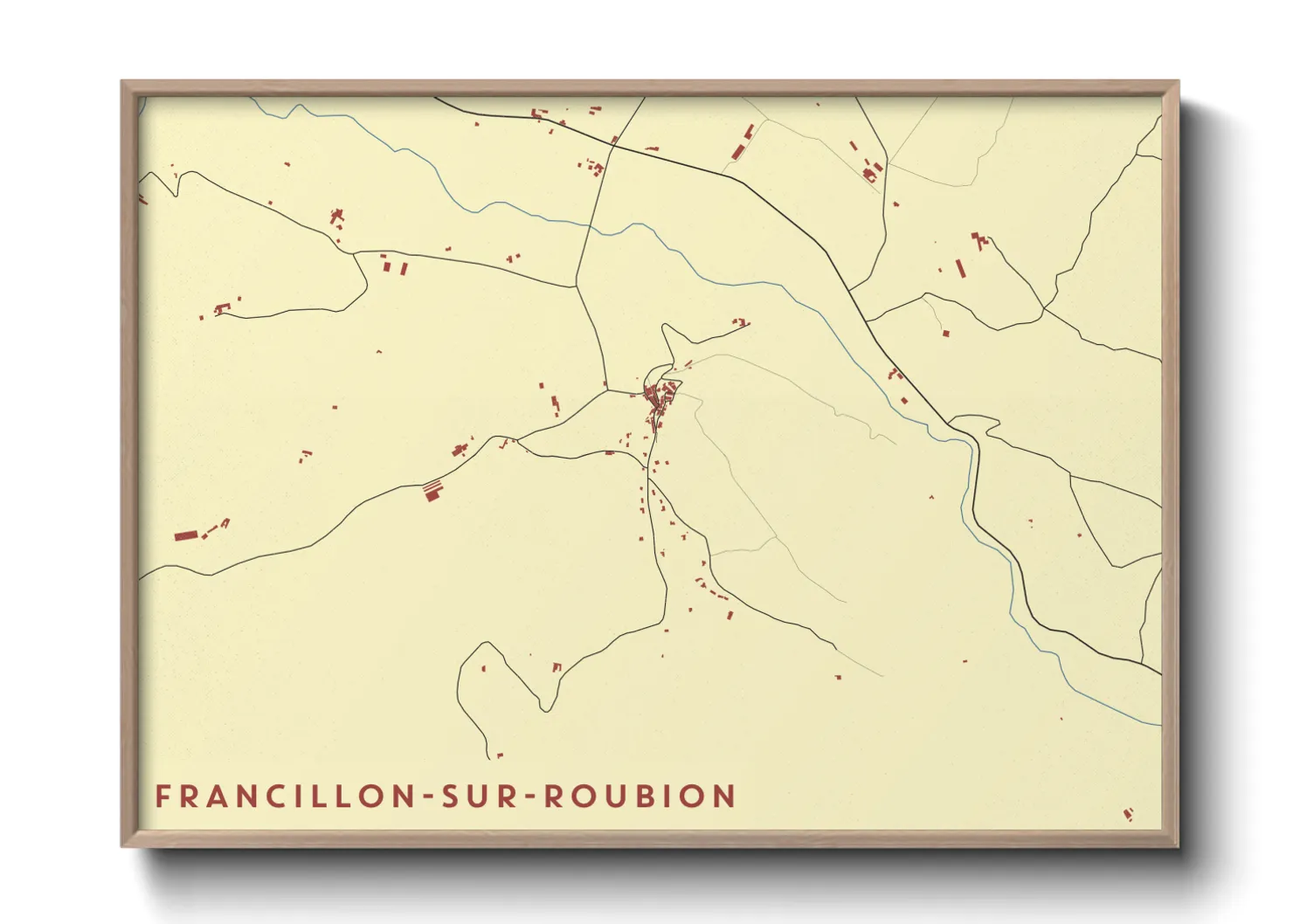 Une affiche de carte sur Francillon-sur-Roubion