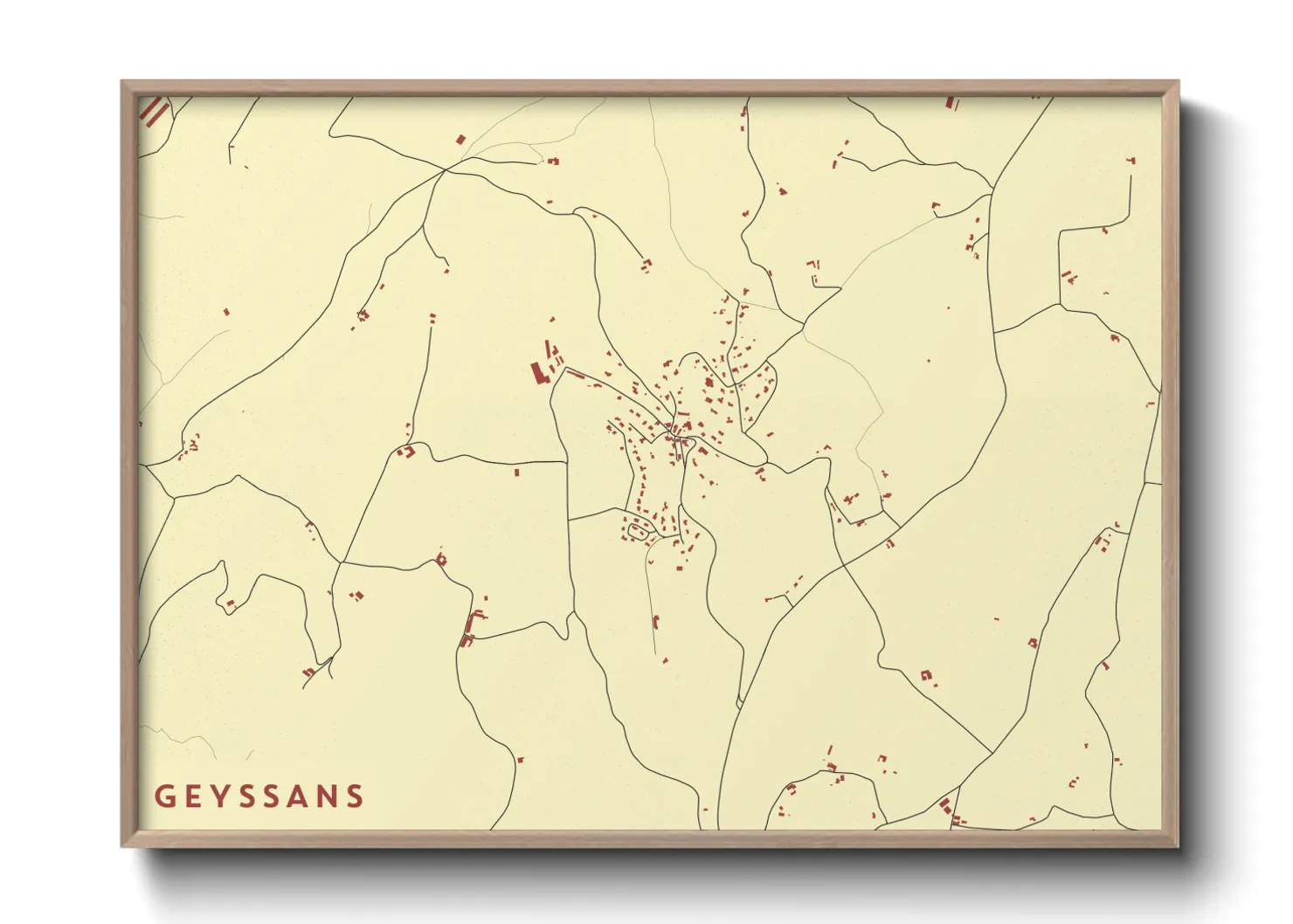 Une affiche de carte sur Geyssans