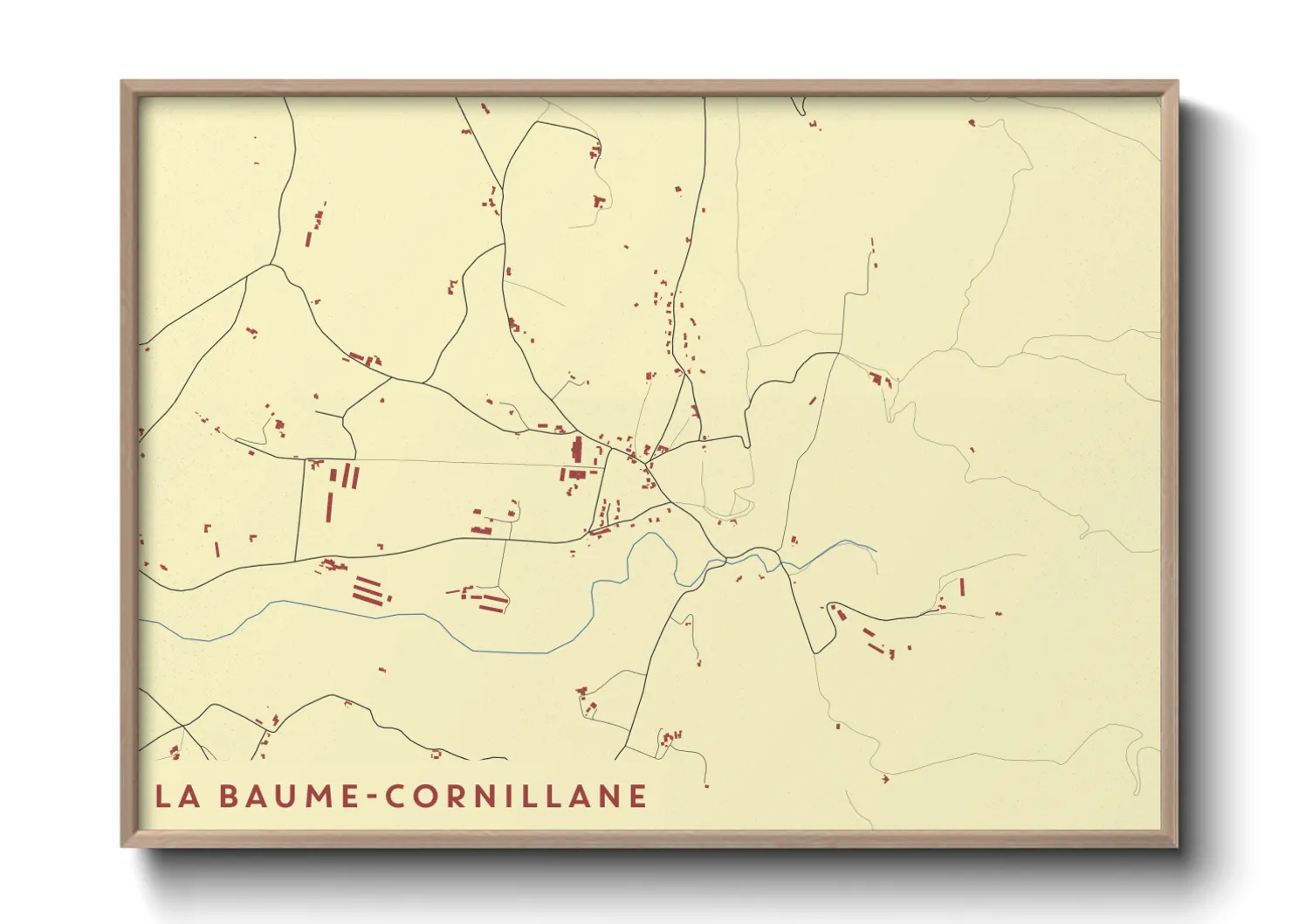 Une affiche de carte sur La Baume-Cornillane