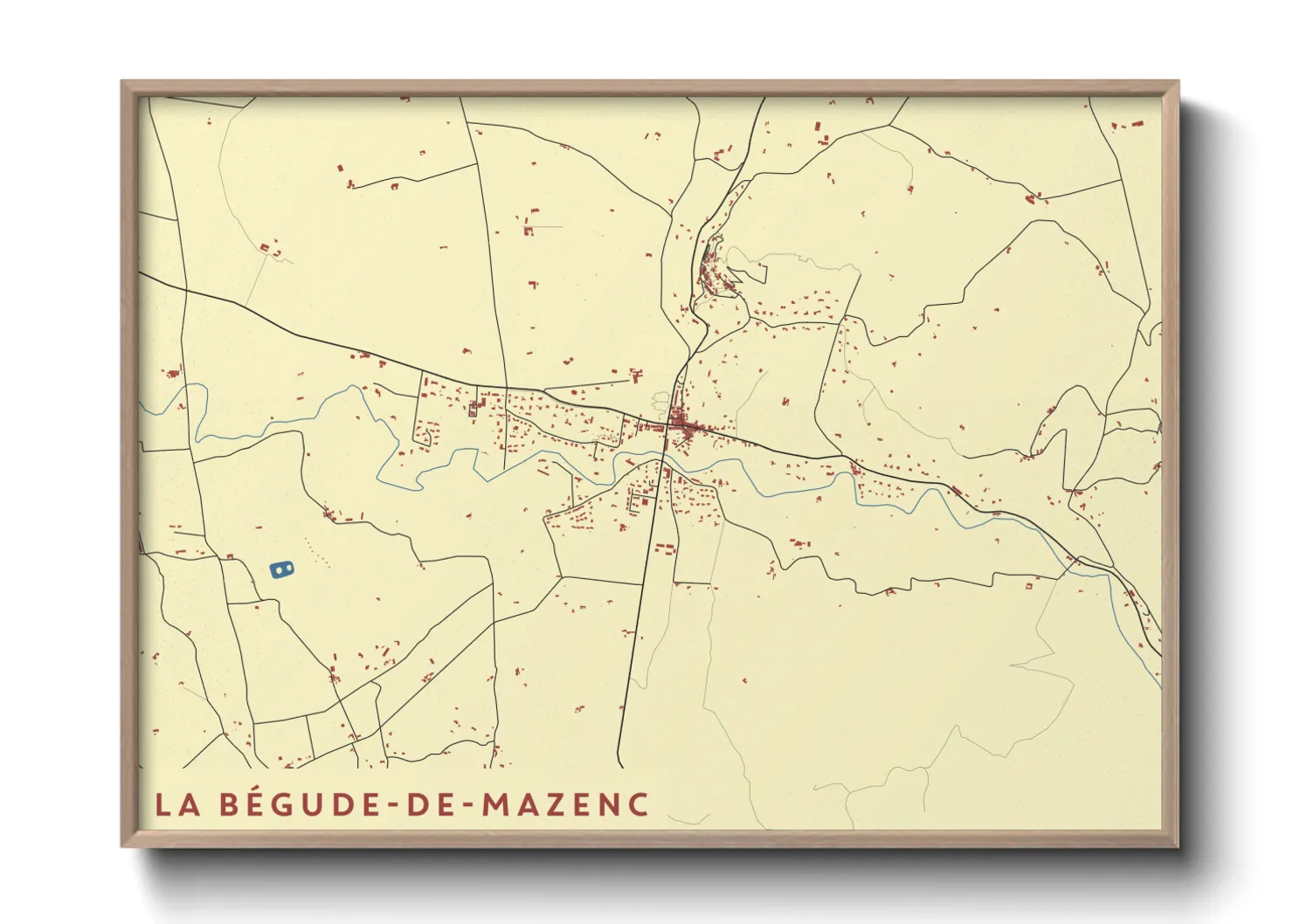 Une affiche de carte sur La Bégude-de-Mazenc