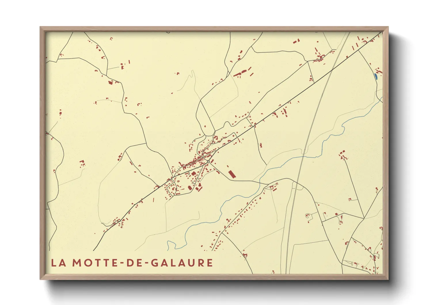 Une affiche de carte sur La Motte-de-Galaure