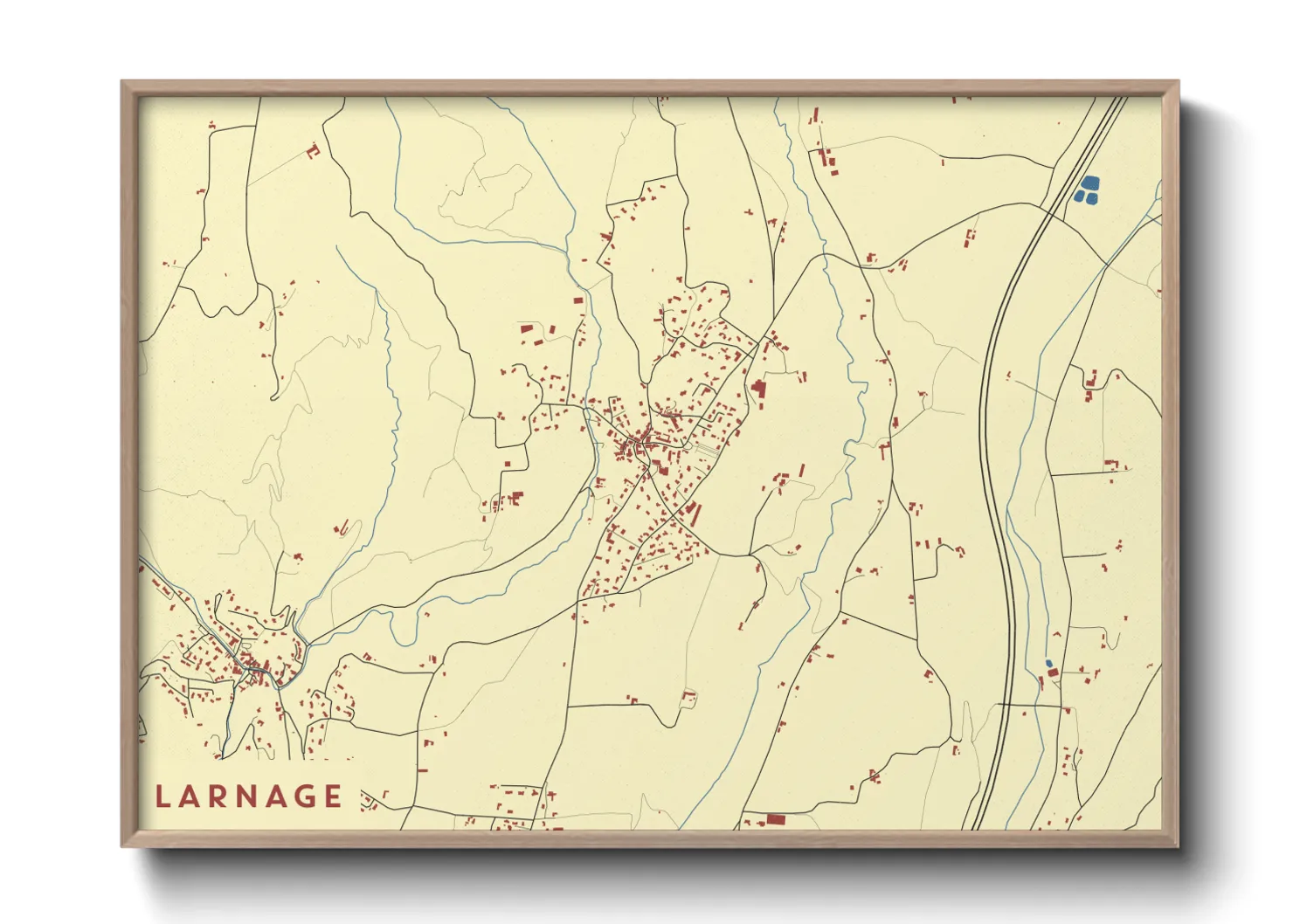 Une affiche de carte sur Larnage