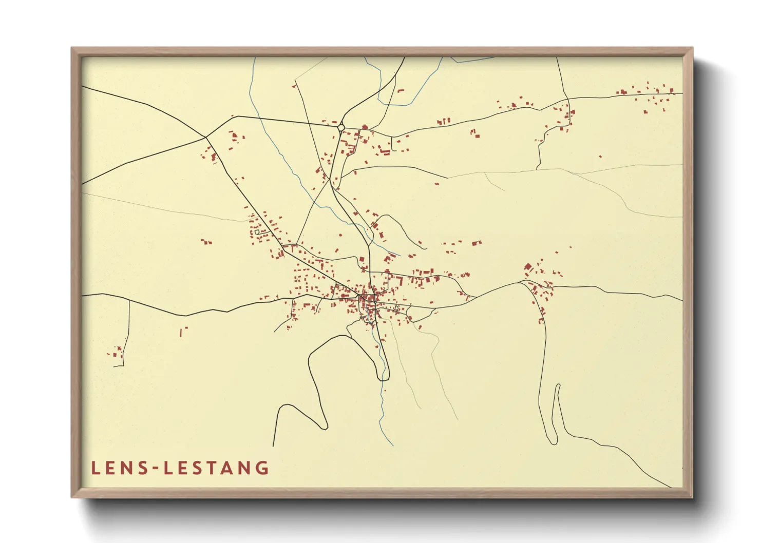 Une affiche de carte sur Lens-Lestang