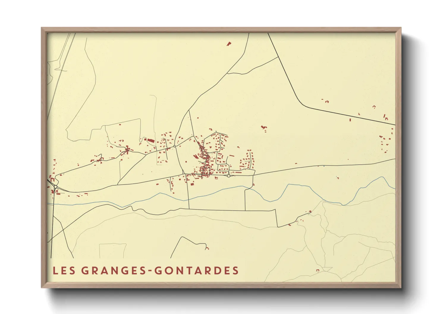 Une affiche de carte sur Les Granges-Gontardes