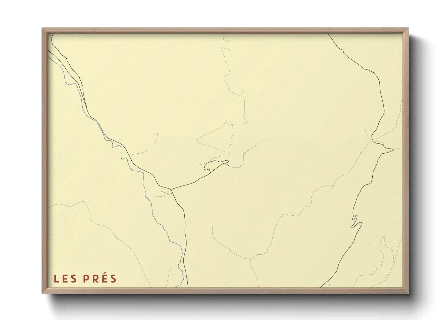 Une affiche de carte sur Les Prés