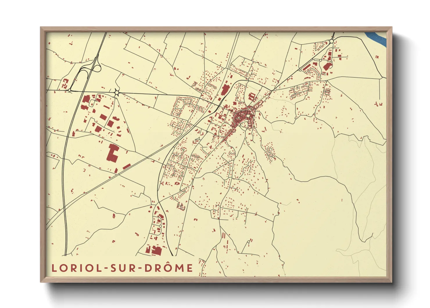 Une affiche de carte sur Loriol-sur-Drôme