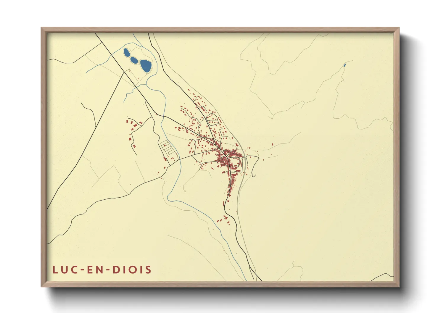 Une affiche de carte sur Luc-en-Diois