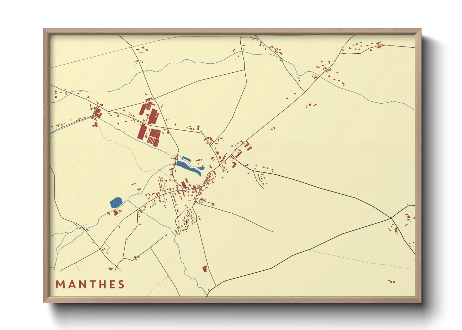 Une affiche de carte sur Manthes