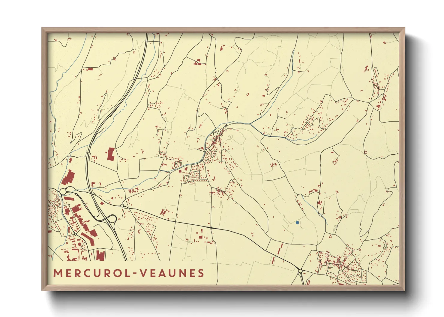 Une affiche de carte sur Mercurol-Veaunes