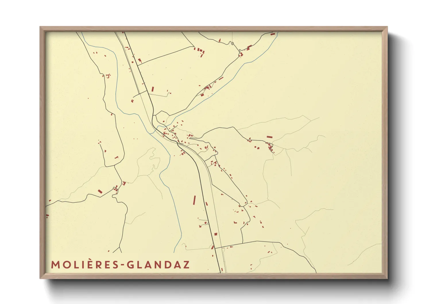 Une affiche de carte sur Molières-Glandaz
