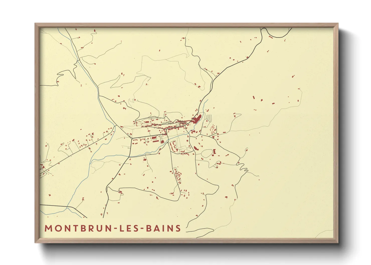 Une affiche de carte sur Montbrun-les-Bains