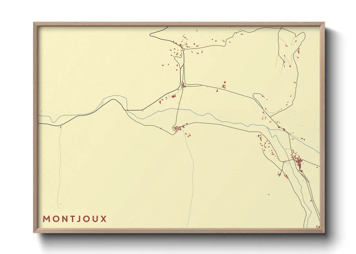 Une affiche de carte sur Montjoux