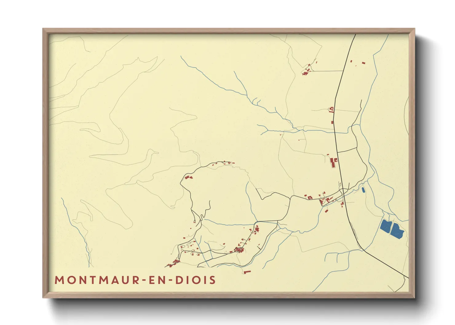 Une affiche de carte sur Montmaur-en-Diois
