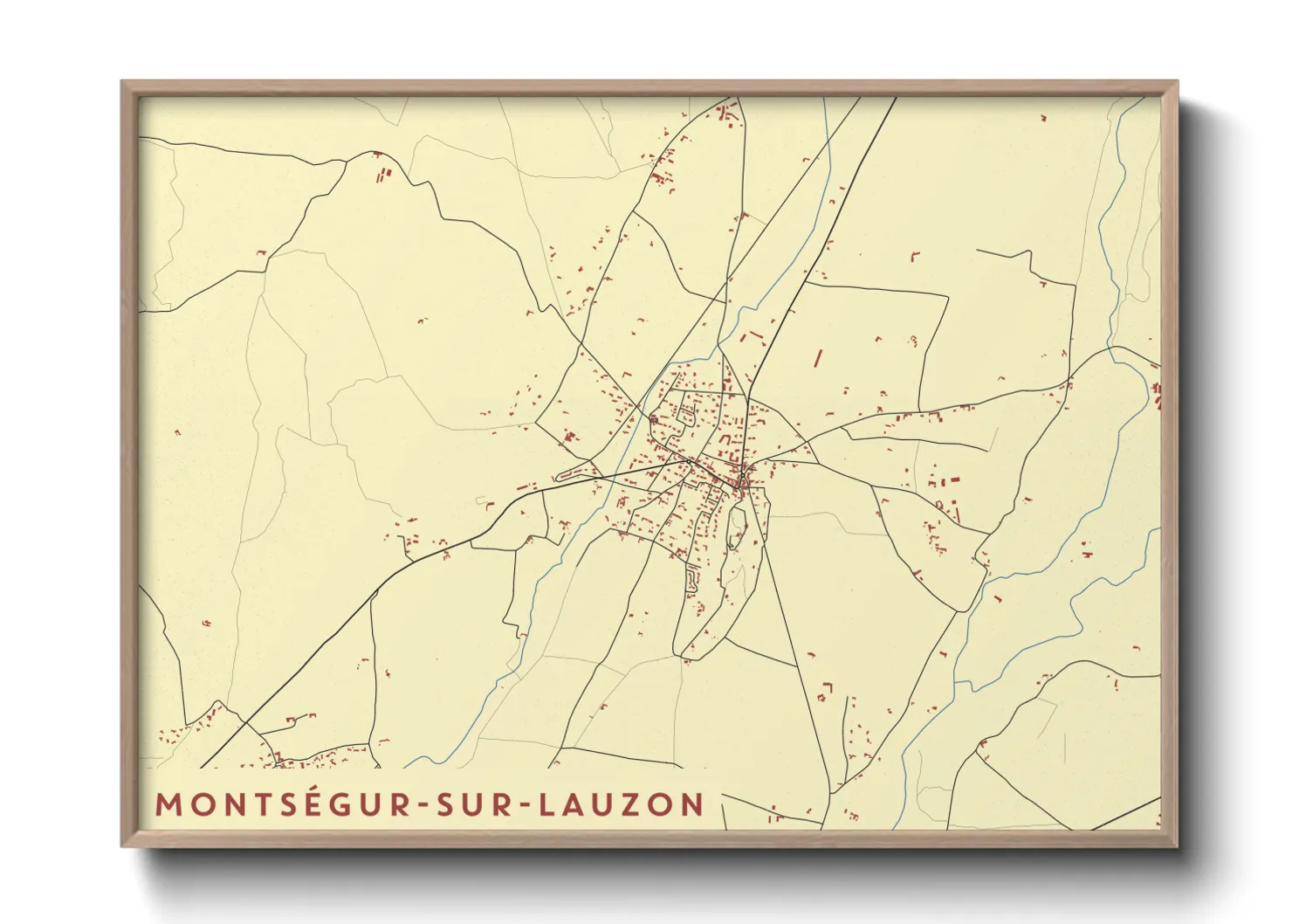 Une affiche de carte sur Montségur-sur-Lauzon