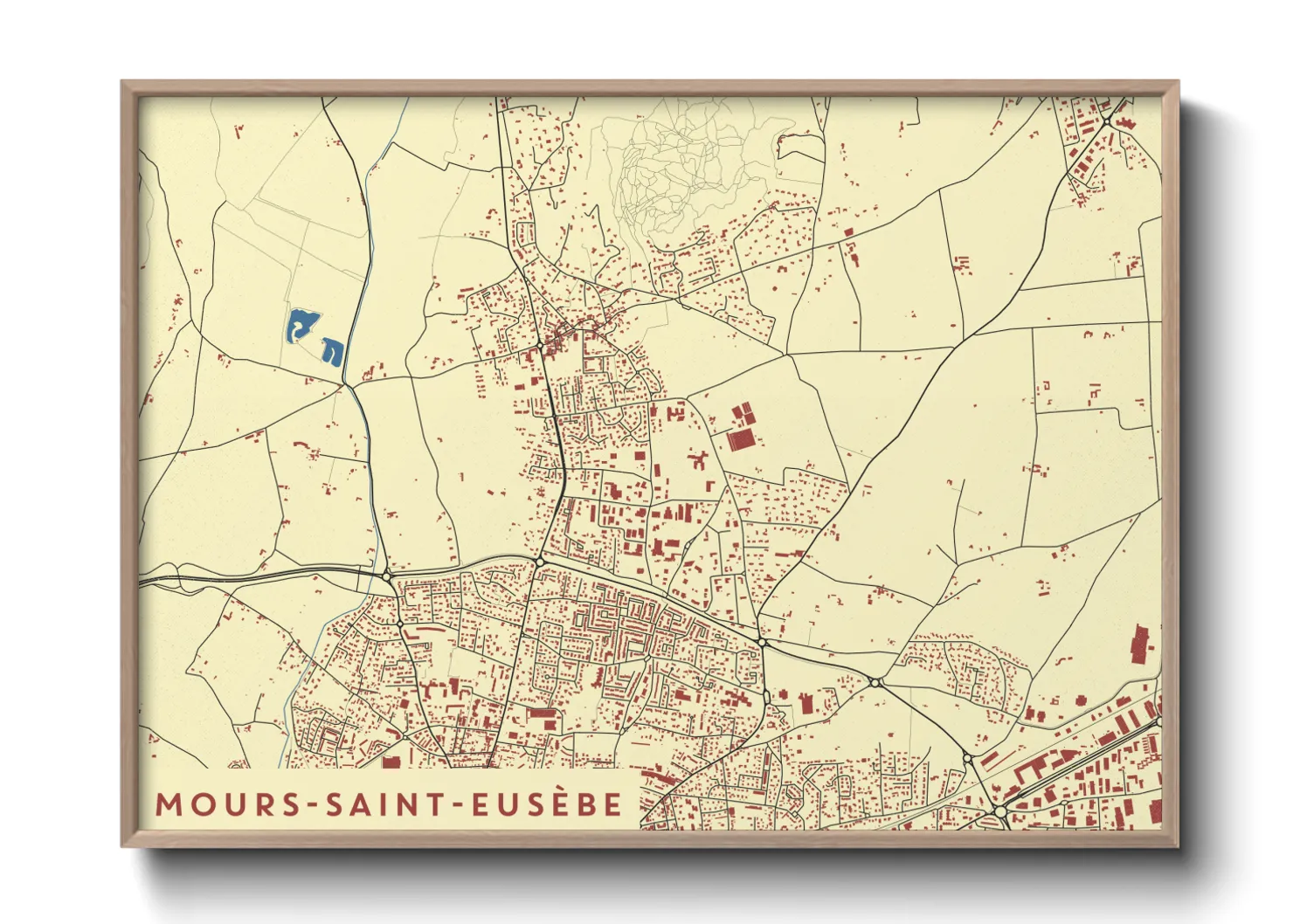 Une affiche de carte sur Mours-Saint-Eusèbe