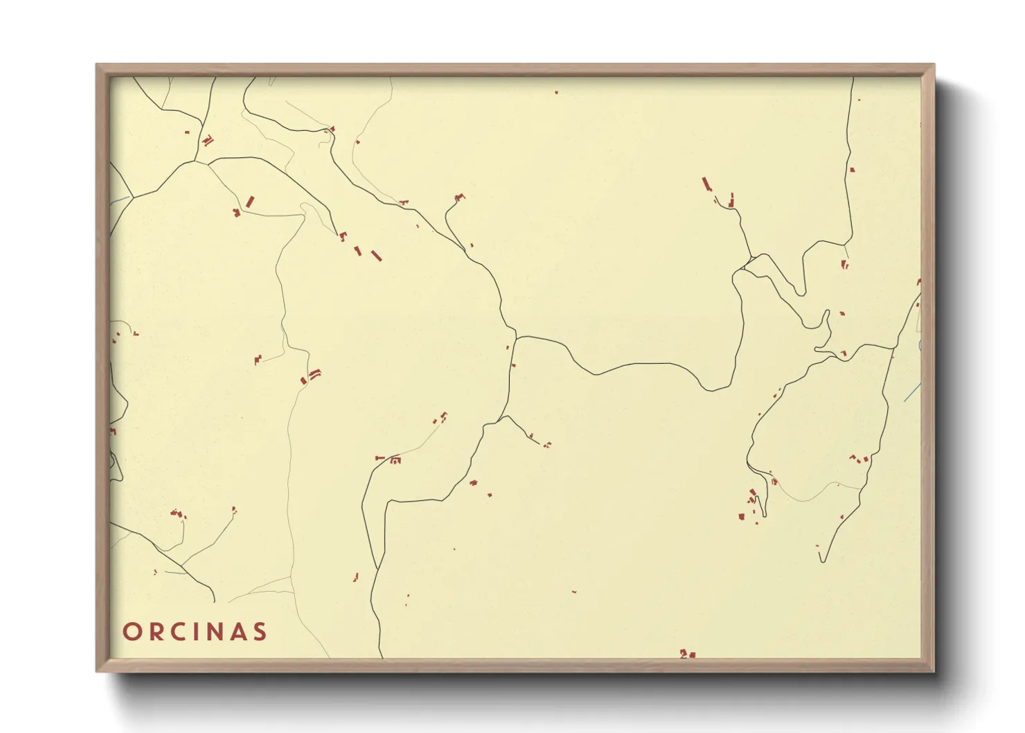 Une affiche de carte sur Orcinas